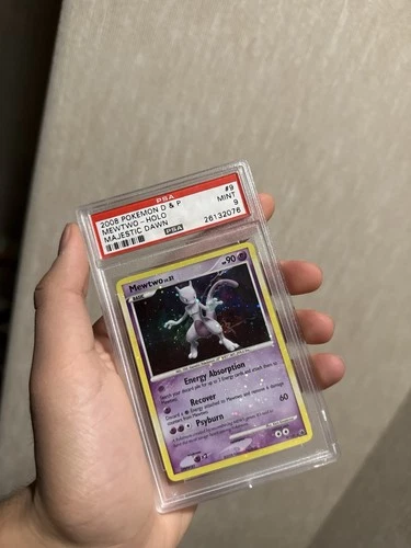 Mewtwo Holo 9/100 Diamond & Pearl Majestic Dawn PSA 9 ‼️HOLO BLEED ERROR‼️