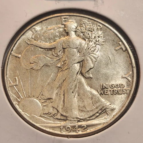 1942 P Walking Liberty Half Dollar AU+ Condition, 90% Silver Nice Coin! WL-42P