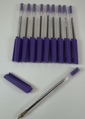 Lila Biro Kugelschreiber Consortium Mittlere Spitze Kugelschreiber Lila Tinte x 10