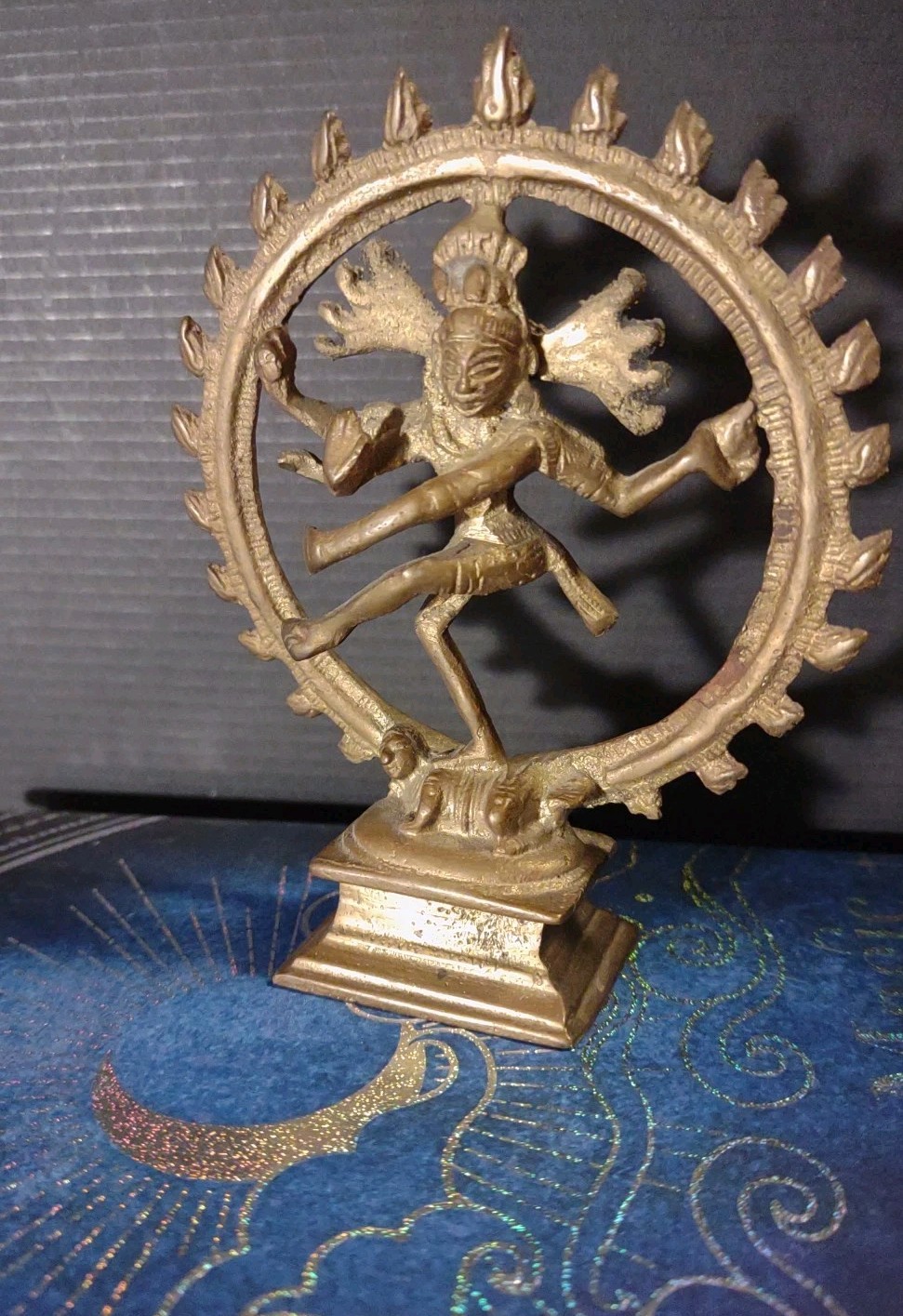 Dancing Shiva Nataraja Cosmic Dance Vintage 1960's  Brass 4.5 Inch Sculpture 