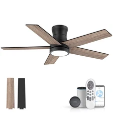 42In Smart Low Profile Ceiling Fan with Lights Remote,Controll by Voice WIFI ...