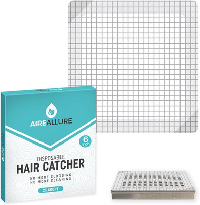 25 Pack Disposable Shower Drain Hair Catcher Mesh Stickers - Peel & Stick Drain