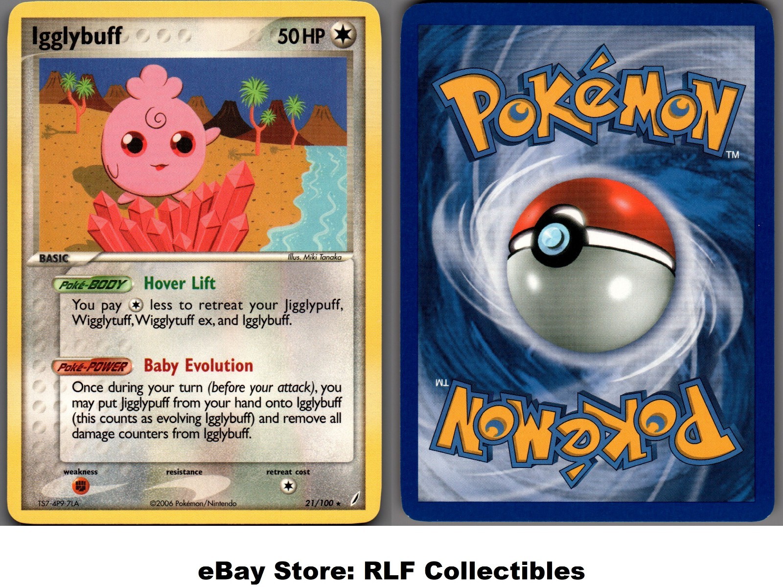 2006 Pokemon, EX Crystal Guardians, #21/100 Igglybuff, Rare