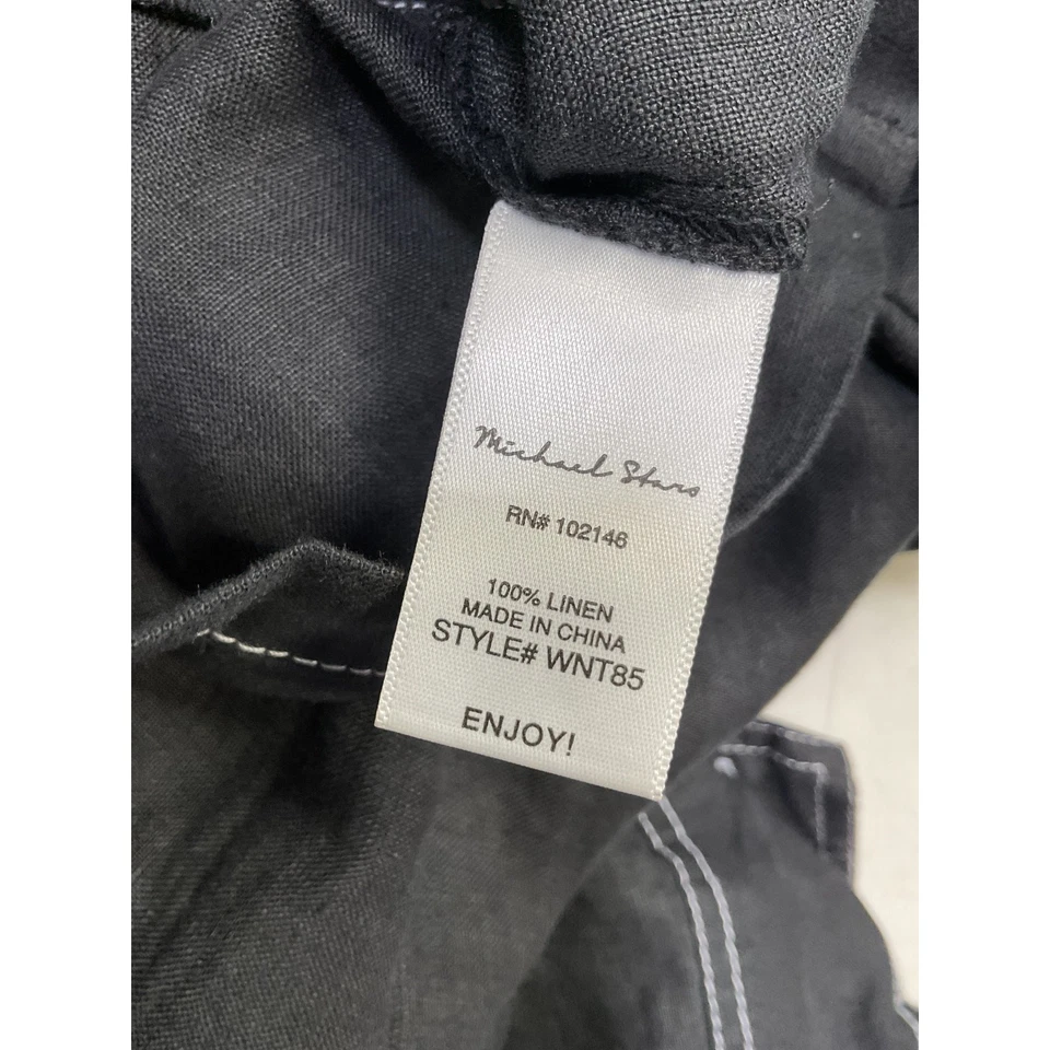 Michael Stars 'Pilar' Black Linen Shirt Dress Size S - Image 4 of 4