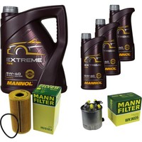 Inspektionspaket 8L Mannol Extreme 5W-40 FüR Nissan Qashqai +2 I 2.0 Dci AWD