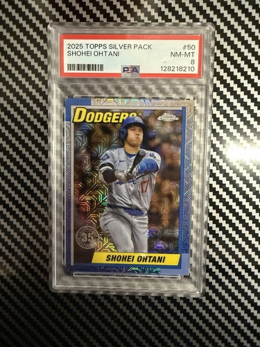 2025 Topps Series 1 - 1990 Topps Chrome Silver Pack Shohei Ohtani #T90C-50 PSA 8
