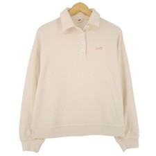 Levi's Women Sweatshirt Jumper Pullover Orange Cotton Yh7 Size XS