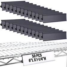 50 PCS Wire Shelf Label Holder 6x1.25 Inch Metro Shelf Clips Plastic Tag