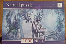 "Elk in the Forest" Natrual Puzzle 750 x 500 mm 29.5" x 19.7" 1000 piece
