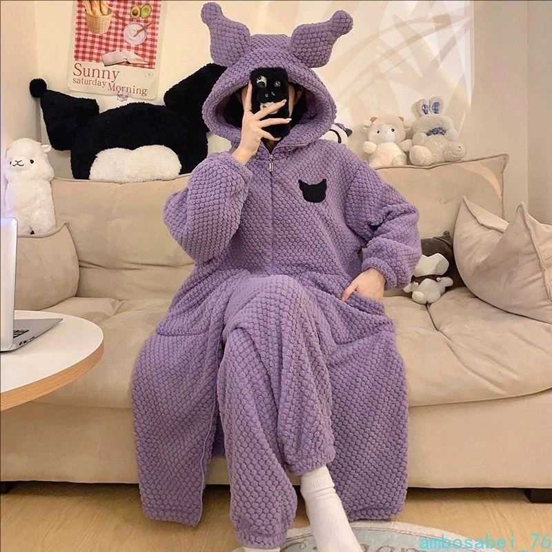 Lindo Camisón Terciopelo Coral Nuevo Estilo Más Terciopelo Y Espesante Ropa de Salón Regalo Foto 4 de 4