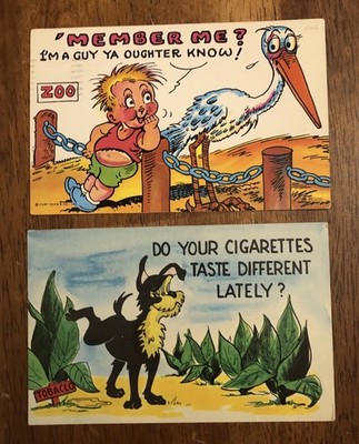 2 Humorous Postcards - Animal Humor (WP18)
