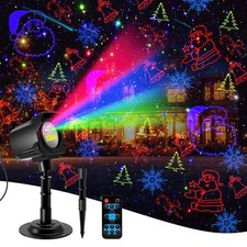 Laser Christmas Projector Lights Outdoor, 2025 Upgraded 3 Color Halloween Lig...