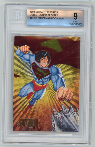 1994 SKYBOX DC Master Series DBL-SIDE SPECTRA #DS3 Superman Doomsday 9 come nuovo