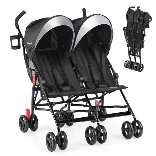 Foldable Twin Baby Double Stroller Kids Ultralight Umbrella Stroller Pushchair