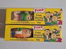 90's Flinstones Collectible Post Fruity Pebbles Cereal Fred Barney Figurines NIB