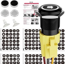19mm Latching Push Button Switch 5A ON Off IP65 Waterprof LED Switch 12V 24V