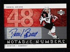 2005-06 Upper Deck Notable Numbers Auto /48 Daniel Briere #N-DB Auto 0c3