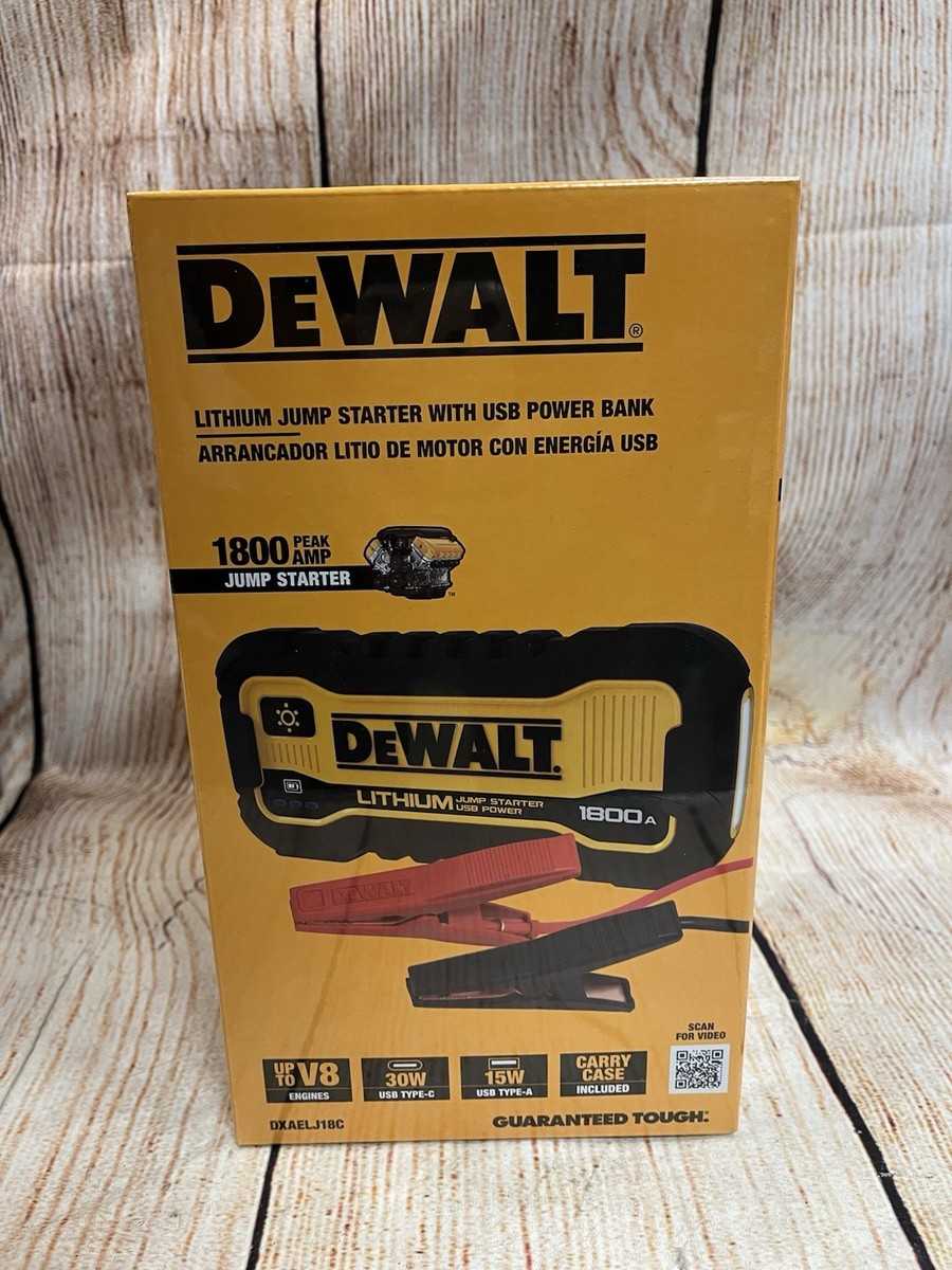 DeWalt DXAELJ18C 1800 Peak Amp Li-Ion Jump Starter with USB Power