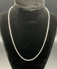 Sterling Silver Twisted Rope Chain Necklace – 18” 1.95mm 6.1g - Italian Made 925