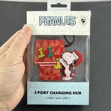 Peanuts Snoopy Charging Hub 3-Port USB-C USB-A Holiday 75th Anniversary Stocking