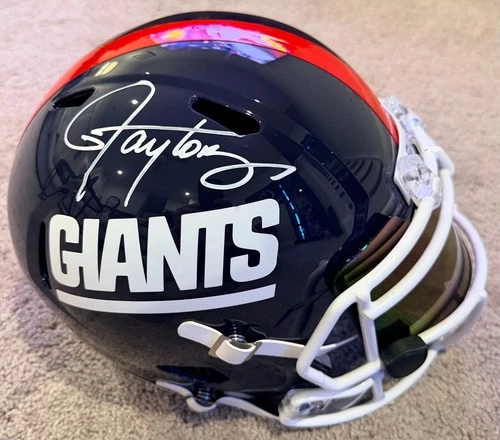 Lawrence Taylor Signed Full Size NY Giants Replica Speed Helmet Beckett /w Visor