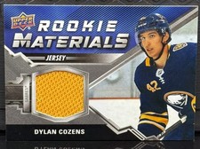 2020-21 Upper Deck Series 2 Hockey Rookie Materials #RM-CO Dylan Cozens - Yellow