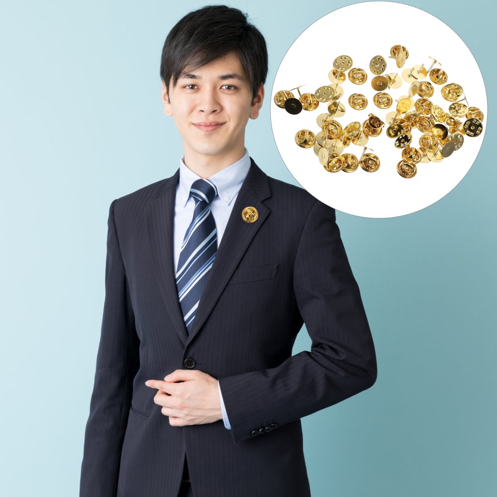 50-Piece Brooch Pin Backs for Name Tags Bridal Accessories