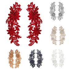 Floral Crocheted 3D Lace Embroidered Applique Patches For Dress Repair DIY Craft