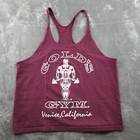 Vintage Gold's Gym Shirt Mens Medium Maroon Tank Top Venice California USA 90s