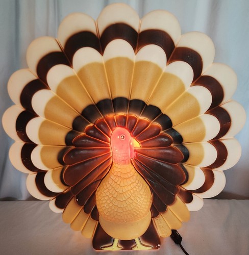 Vintage 1995 Thanksgiving Turkey Blow Mold Signed Dawn Featherstone w/Light - Picture 2 of 8
