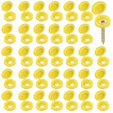 Screw Snap Covers Plastic Hinged Screw Cover Cap 6 mm  200 Pack  Bright Yellow