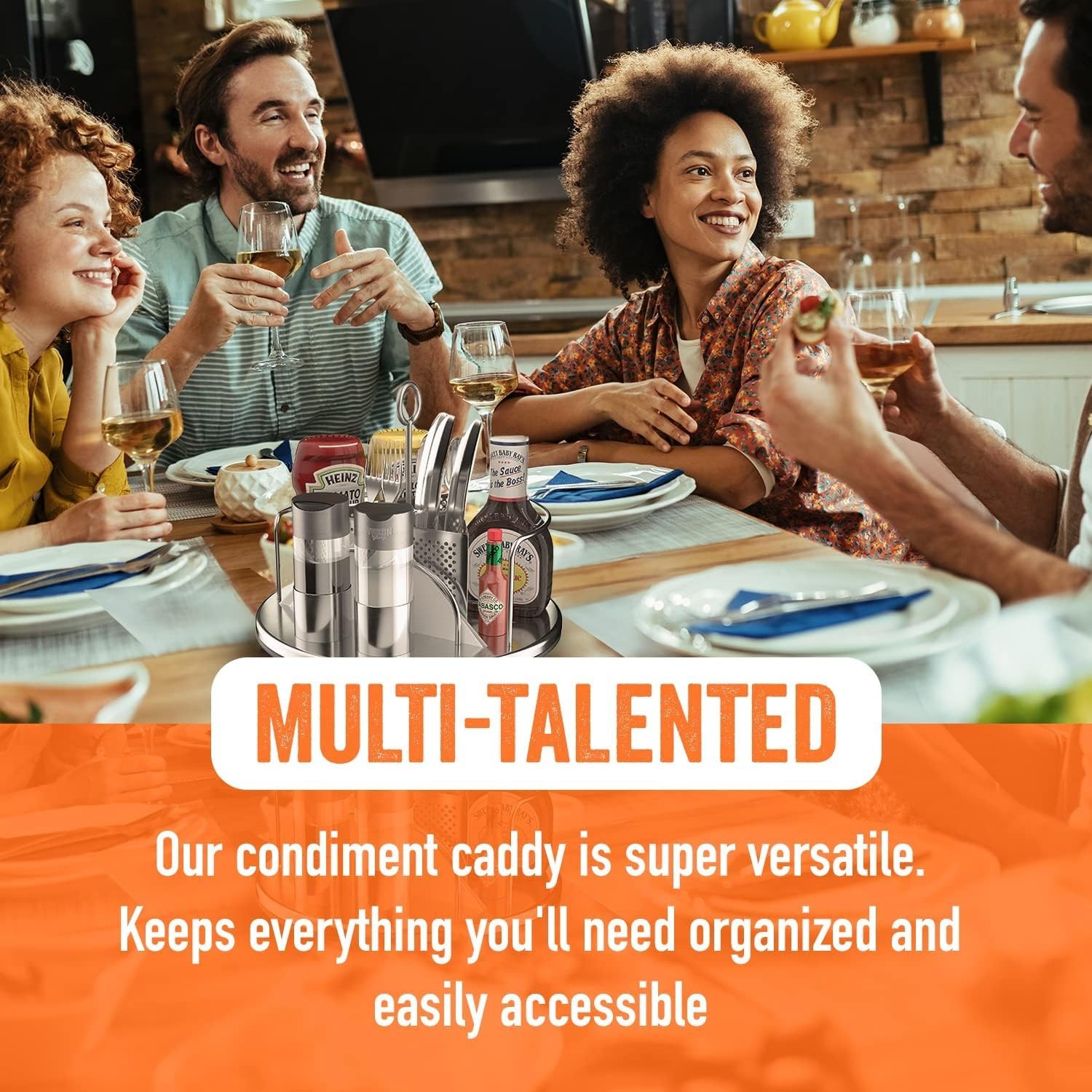 Yukon Glory Rotating Condiment Caddy, Stainless Steel Lazy 