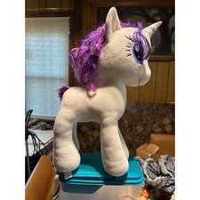 White Plush Unicorn Stuffed Animal Purple Mane Sparkle Horn  Cutie Mark