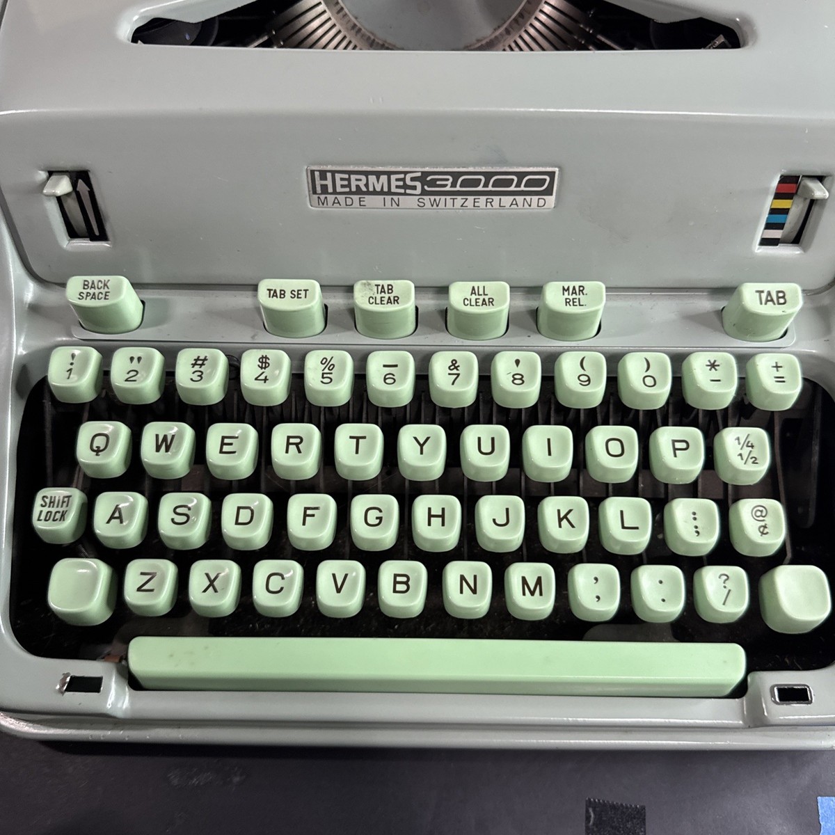 RARE Vintage HERMES 3000 Typewriter SEA FOAM GREEN 1967 | eBay