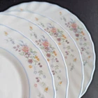 Set of 4 Arcopal Victoria Salad Plates 7.75" Vintage French Milk Glass Floral