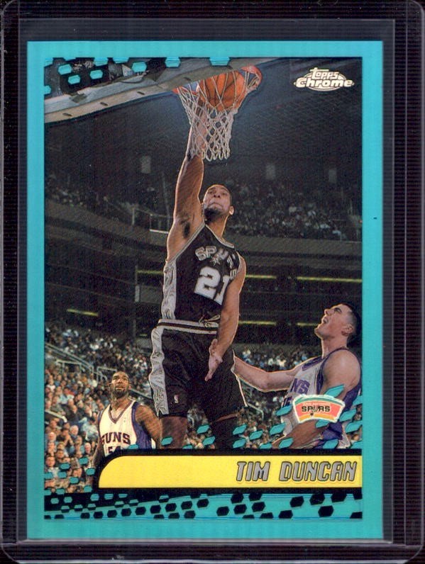 TIM DUNCAN 2001-02 Topps Chrome #30 Refractor San Antonio Spurs
