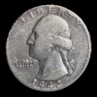 1942-S Washington Silver Quarter - Medium Motto - 90% Silver - VG Condition