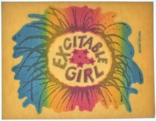 Original VINTAGE 1970s Heat Transfer | Excitable Girl