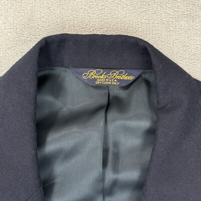 Brooks Brothers Brooksease Mens 45 Wool Suit Jacket Navy Blazer