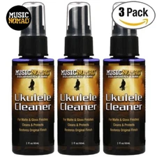 3-PACK Music Nomad MN121 Ukulele Cleaner Matte or Glossy Finishes 2 Fl Oz