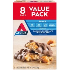 Keto Snack Bars Caramel Chocolate Nut Roll Low Sugar Protein Pack of 3 New