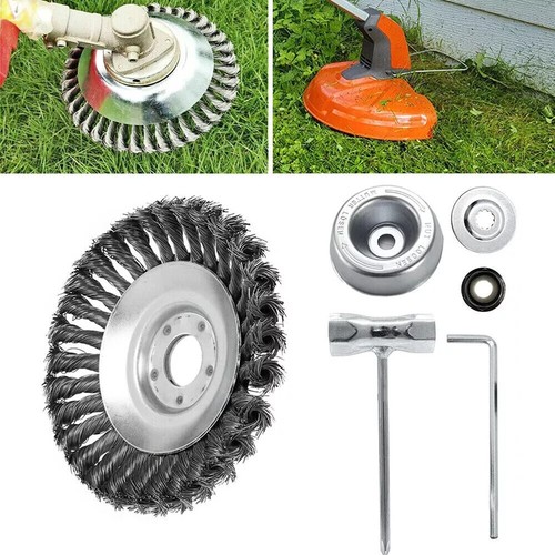 8" Trimmerkopf Rasentrimmer Werkzeuge Stahldraht Rad Garten Unkrautbürste Adapter - Bild 2 von 9