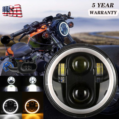 1pack 5.75'' LED Headlights Hi-Lo DRL Angel Eyes for Ford LTD Thunderbird Torino