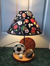 Vintage P.J. Kids Bedroom Game-Room Decor Athletic Themed Design Table Lamp