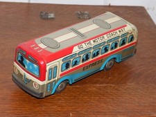 Vintage Go The Motor Coach Way Express Tin Friction Toy Japan Bus