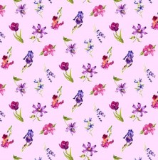 Northcott - Deborahs Garden - Medium Floral Toss - Lilac/Multi, BTY