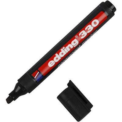 1 x Edding 330 Marker Permanent Pen 1-5 mm Line Chisel Tip Waterproof - Black