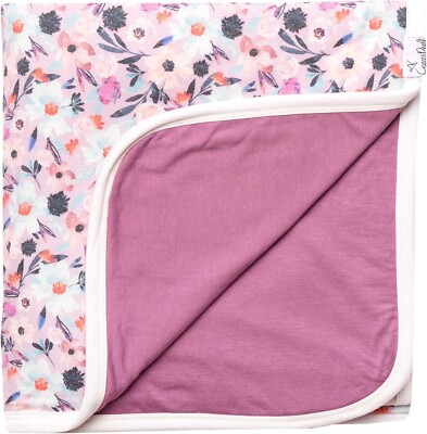 Copper Pearl Large Premium Knit Baby 3 Layer Stretch Quilt Blanket Floral Morgan