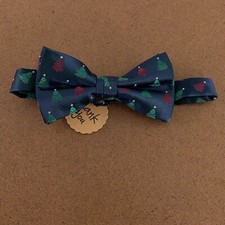 Men's One Size Navy Blue Christmas Tree Printed Adjustable Bow Tie New