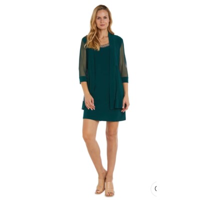 NWT - R & M Richards Pine 2 Piece Dress with Jacket Size 10P